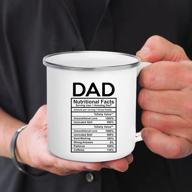 Dad Nutritional Facts Coffee Mug Enamel Cup for Papa Daddy Stepdad Father’S Day Gift Best Dad Ever Cups Dad Gifts from Kids
