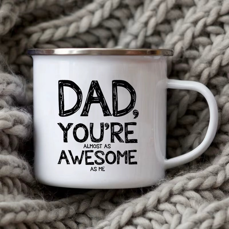 Dad Nutritional Facts Coffee Mug Enamel Cup for Papa Daddy Stepdad Father’S Day Gift Best Dad Ever Cups Dad Gifts from Kids