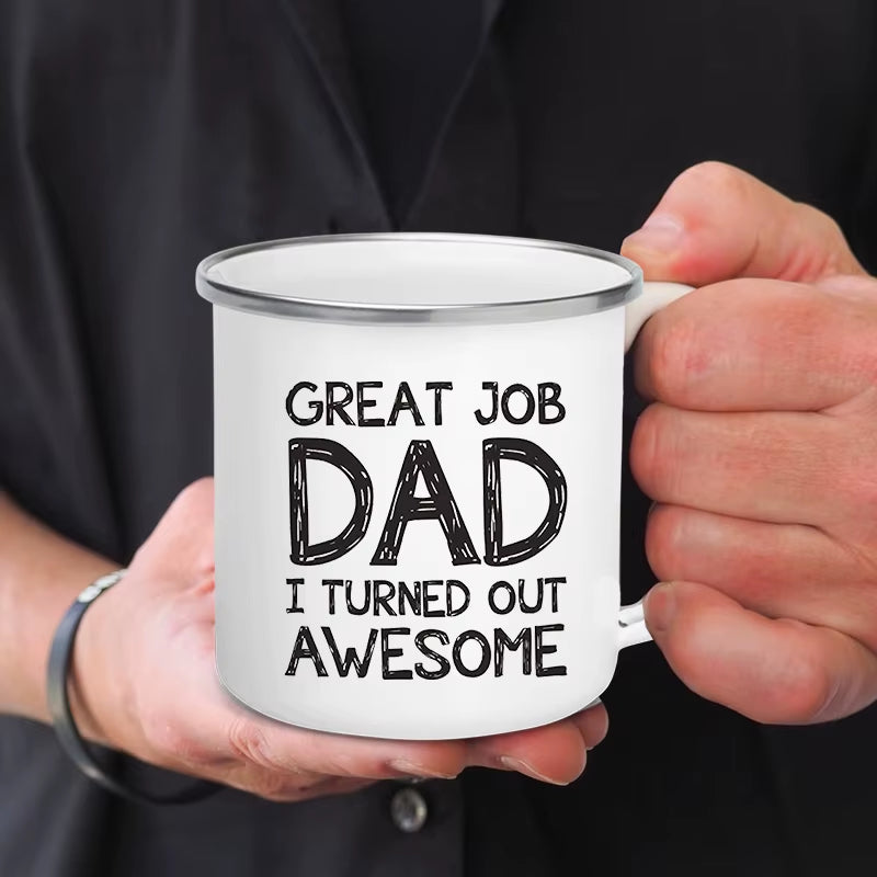 Dad Nutritional Facts Coffee Mug Enamel Cup for Papa Daddy Stepdad Father’S Day Gift Best Dad Ever Cups Dad Gifts from Kids