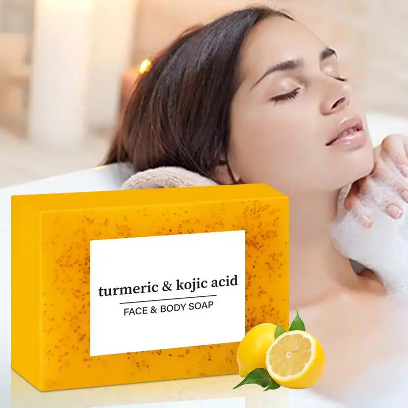 Lemon Turmeric Brightening Soap Bar - Lighten Dark Areas & Refresh Your Skin