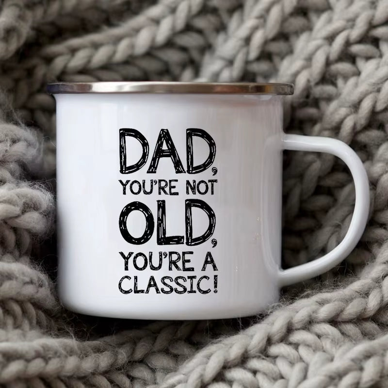 Dad Nutritional Facts Coffee Mug Enamel Cup for Papa Daddy Stepdad Father’S Day Gift Best Dad Ever Cups Dad Gifts from Kids