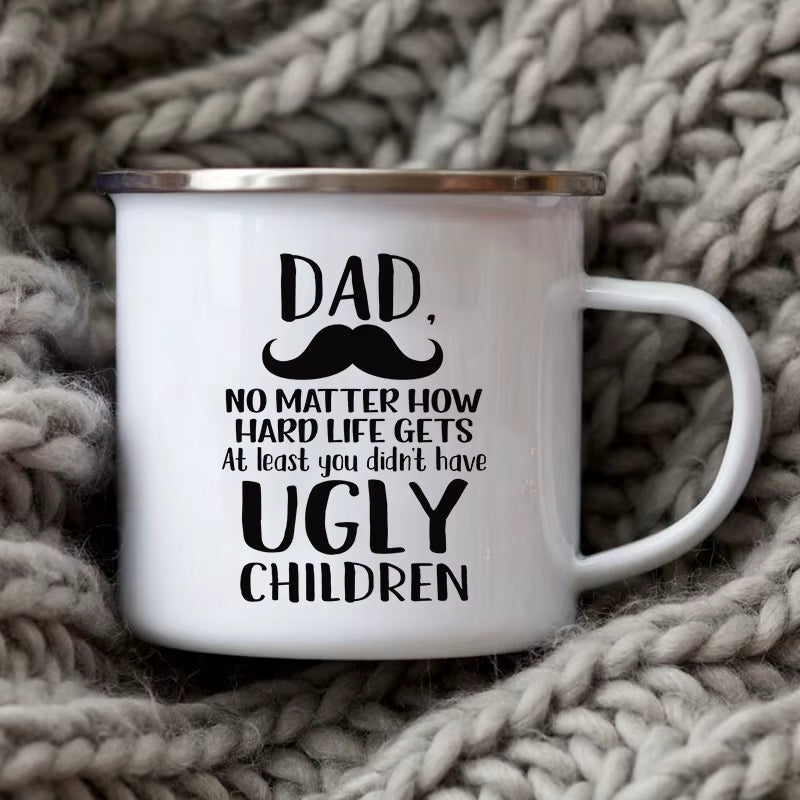 Dad Nutritional Facts Coffee Mug Enamel Cup for Papa Daddy Stepdad Father’S Day Gift Best Dad Ever Cups Dad Gifts from Kids