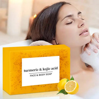 Lemon Turmeric Brightening Soap Bar - Lighten Dark Areas & Refresh Your Skin