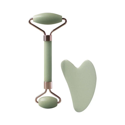 Heart-Shaped Double Head Resin Roller Massager Set for Face and Eye Scraping Therapy