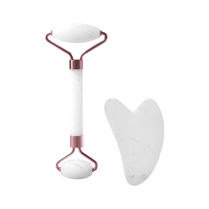 Heart-Shaped Double Head Resin Roller Massager Set for Face and Eye Scraping Therapy