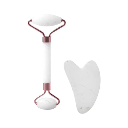 Heart-Shaped Double Head Resin Roller Massager Set for Face and Eye Scraping Therapy