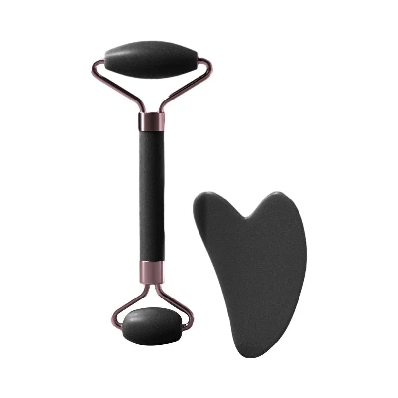 Heart-Shaped Double Head Resin Roller Massager Set for Face and Eye Scraping Therapy