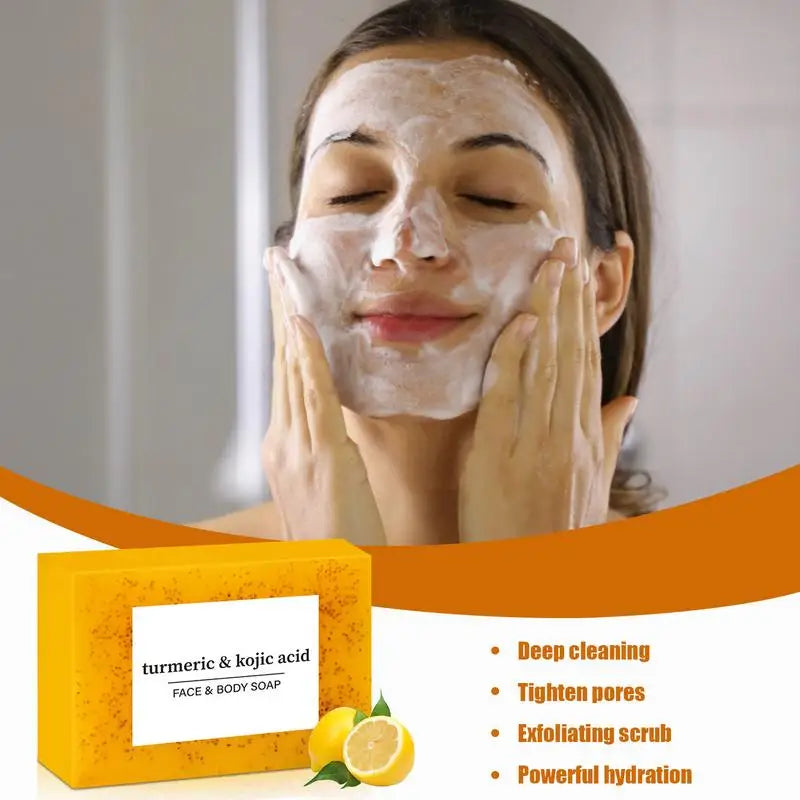 Lemon Turmeric Brightening Soap Bar - Lighten Dark Areas & Refresh Your Skin