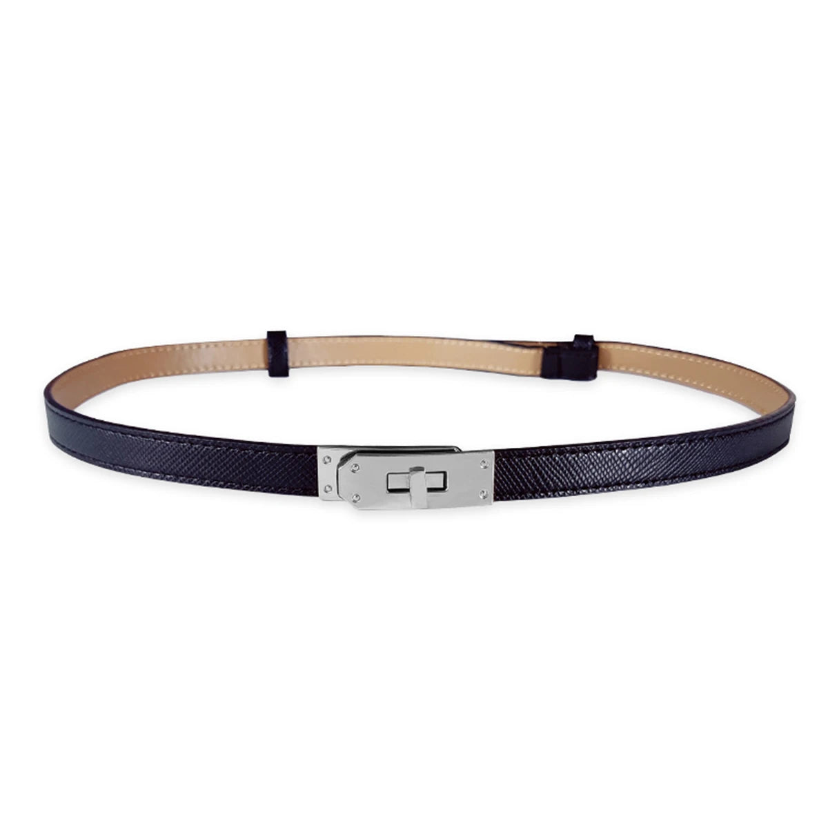 Stylish Adjustable Black PU Leather Belt with Metal Buckle - Luxury Female Corset Girdle for Effortless Chic